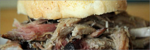 Charlie Vergos Rendezvous BBQ Pulled Pork Sandwich