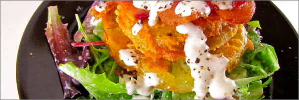 The Olde Pink House BLT Salad with Fried Green Tomatoes